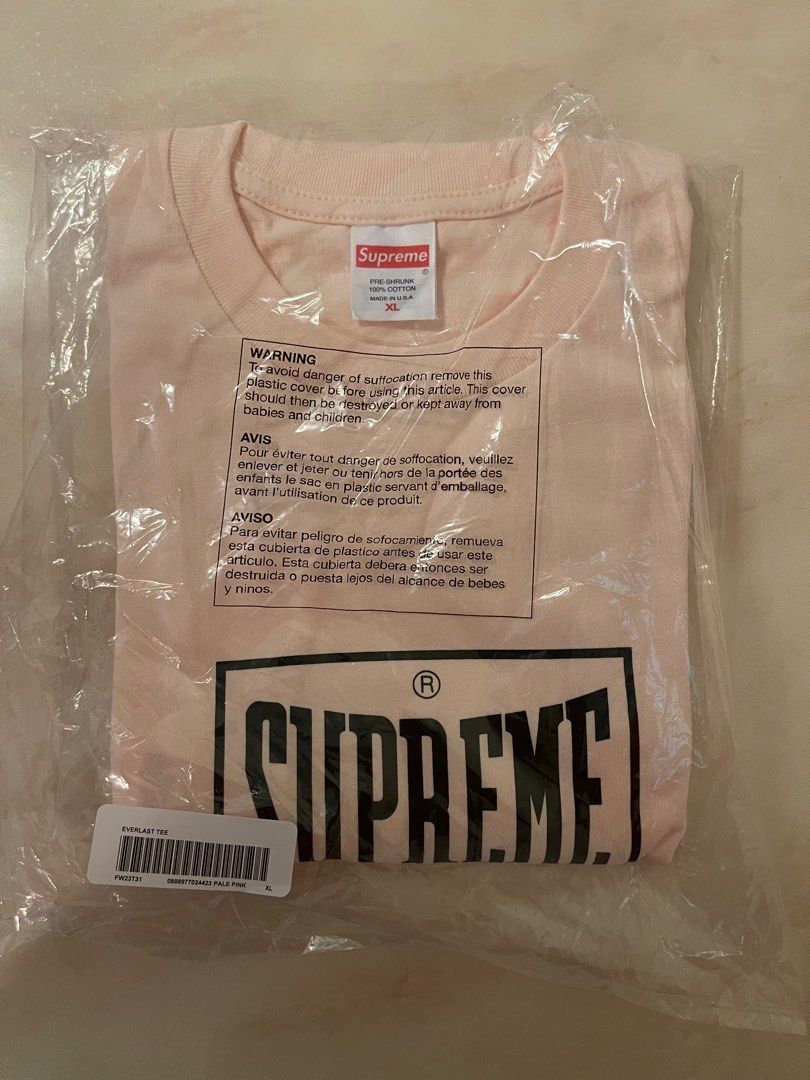 Supreme Tee fw23 warm up tee XL 淺粉紅pale pink 現貨可換backpack