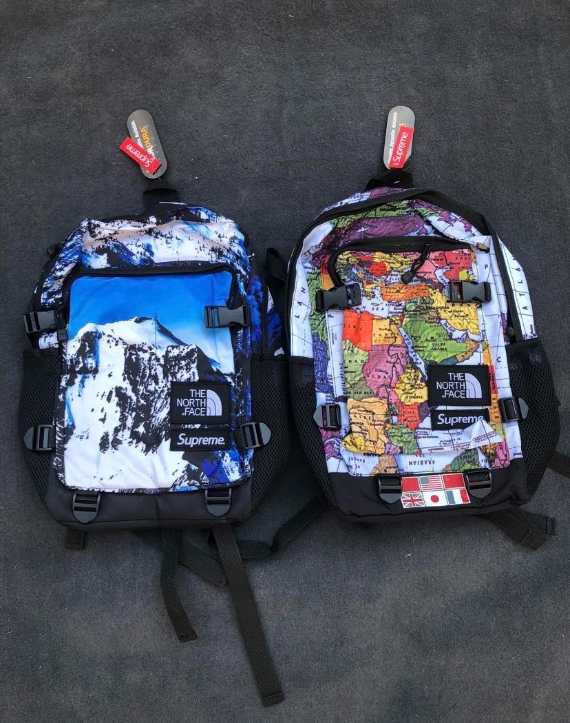 💯原裝原盒〗Supreme x TNF 14SS Expedition Map 花地圖書包x TNF