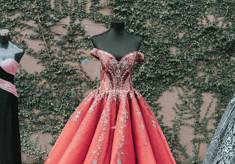 SWAROVSKI BEADED RED DEBUT GOWN