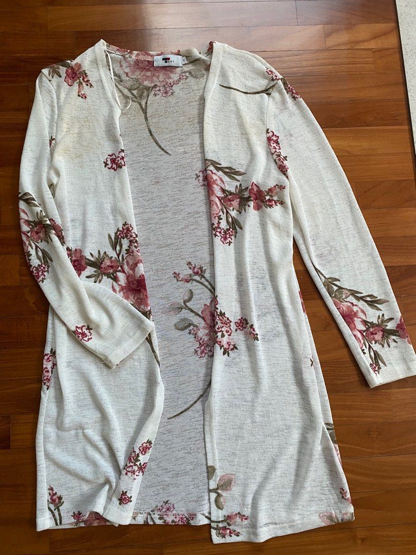 White floral outlet cardigan