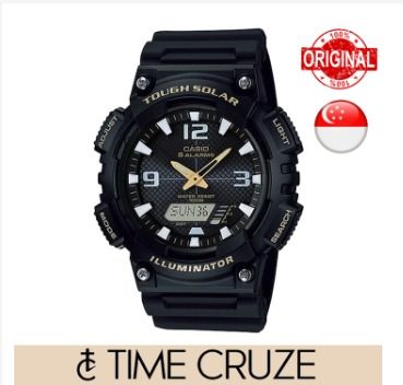 Time Cruze Casio AQ S810 Solar Analog Digital Black Sports Men Watch AQ S810W 1BVDF AQ S810W 1B PT2052 Men s Fashion Watches Accessories Watches on Carousell