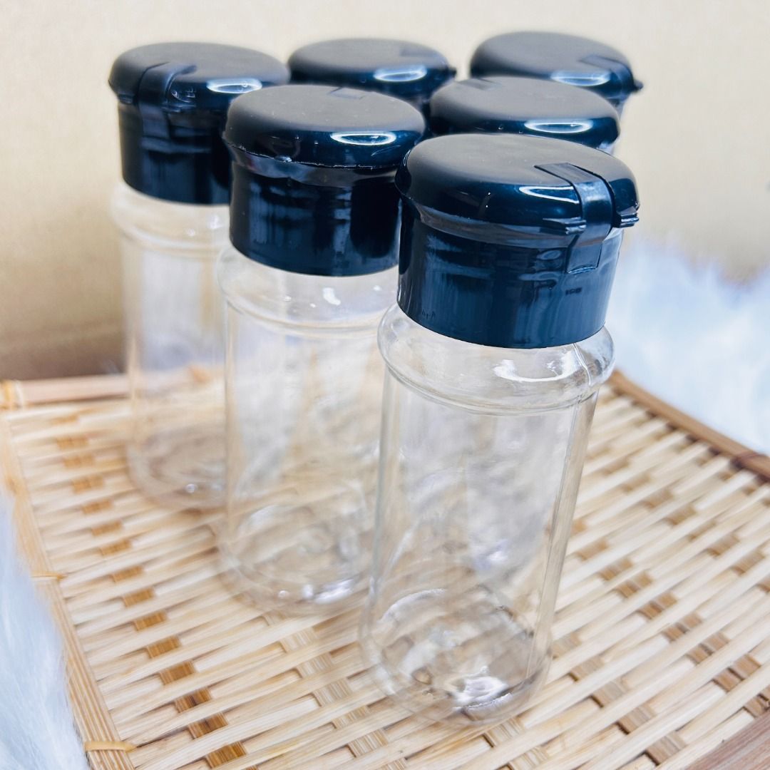 4pcs Glass Spices Jar With Measuring Cap And Leakproof Lid, Kitchen Salt  And Pepper Container Set