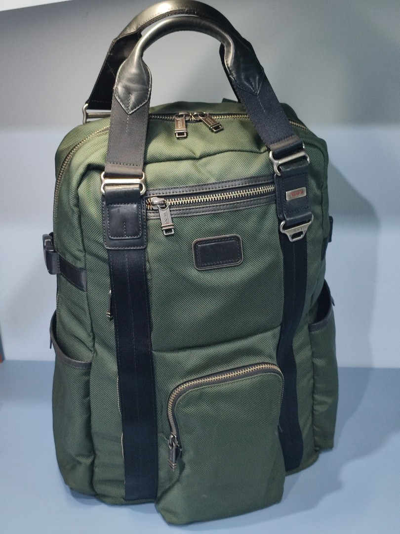 Tumi Alpha Bravo Lejeune Backpack Tote Green Spruce, Men's Fashion ...