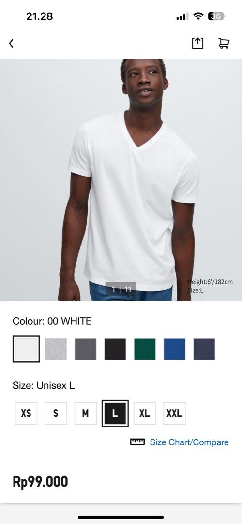 Uniqlo Dry Color V Neck Short Sleeve T-Shirt  Kaos Pendek Putih, Fesyen  Pria, Pakaian , Atasan di Carousell