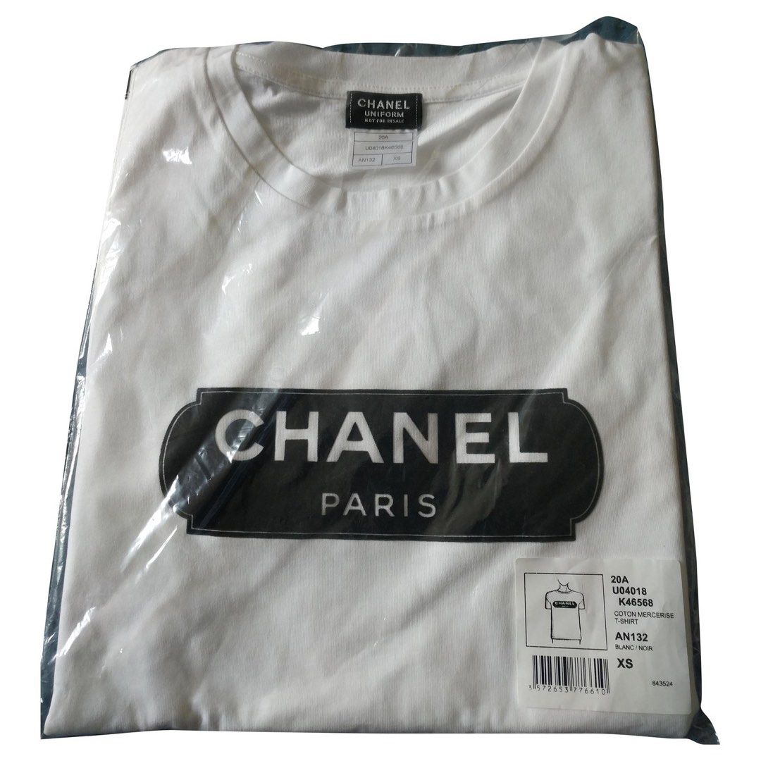 💫Authentic Chanel Uniform Gamuza Print T-shirt, Luxury, Apparel on  Carousell