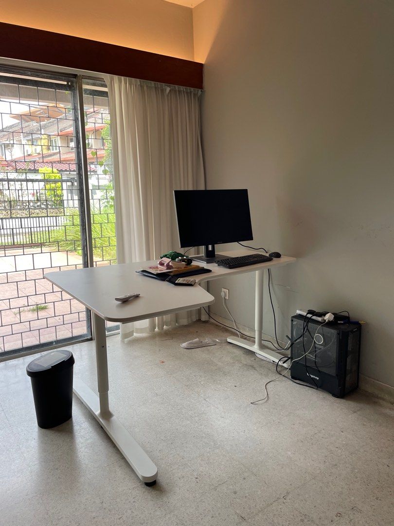 Used IKEA BEKANT L shape desk, Furniture & Home Living, Furniture