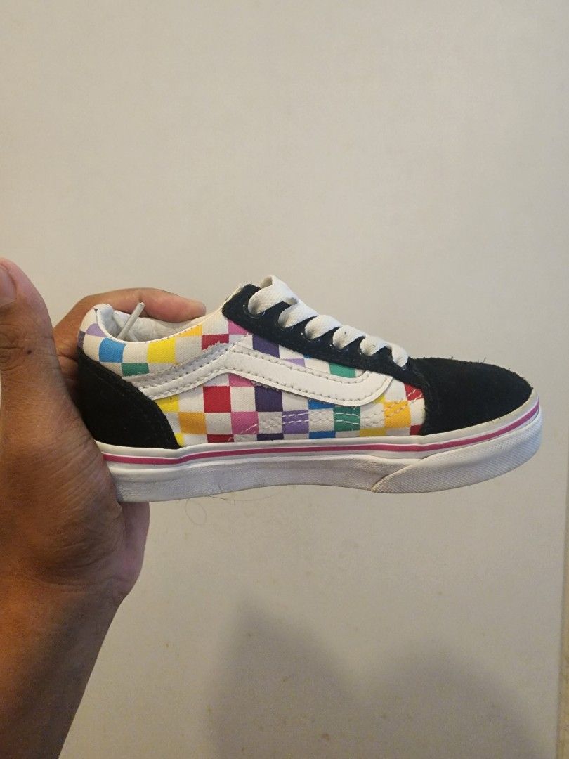 Rainbow checkerboard hotsell vans kids