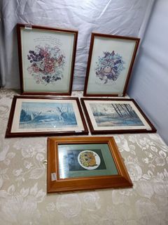 Wall decor wall frames from UK in solid wood frame with glass 8”x10” & 5”x7” 275 each *193