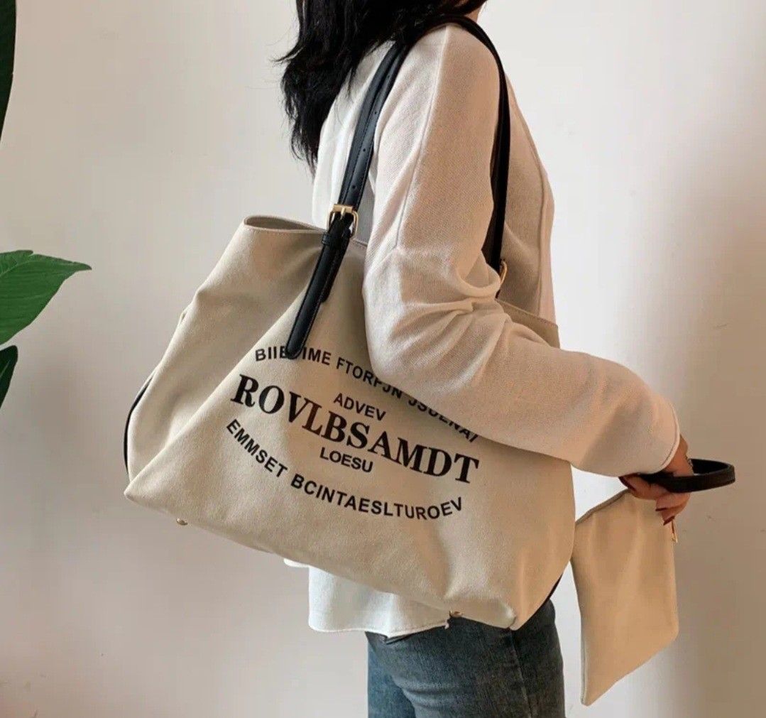Western style canvas tote bag Women s Fashion Bags Wallets