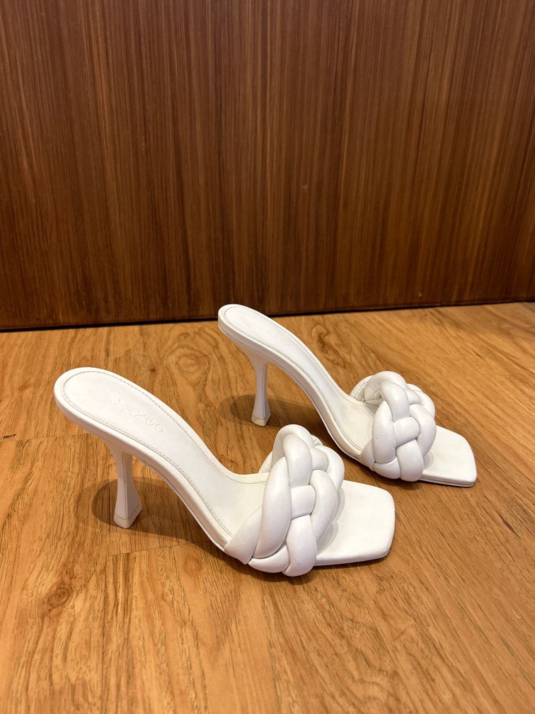 Mango white heels best sale