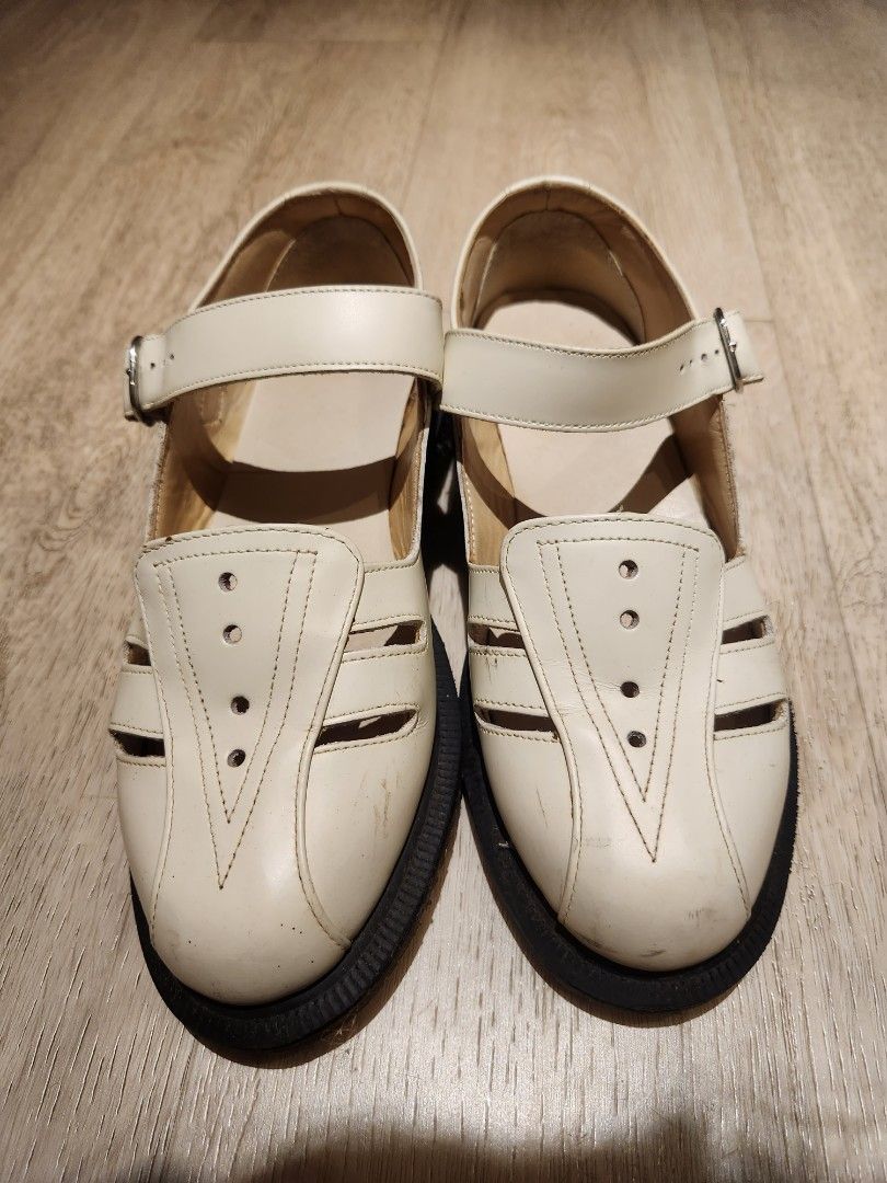 White Mary Janes Dr. Martens Women s Fashion Footwear Boots on