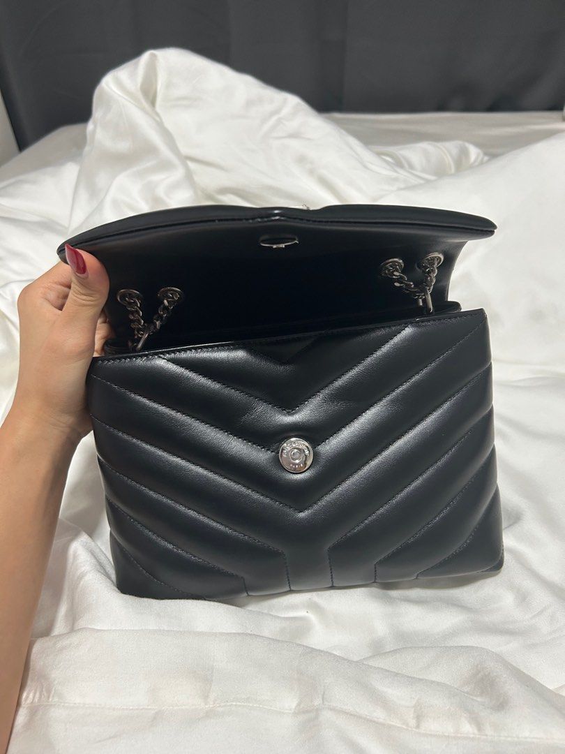 ysl loulou small in matelassé y leather