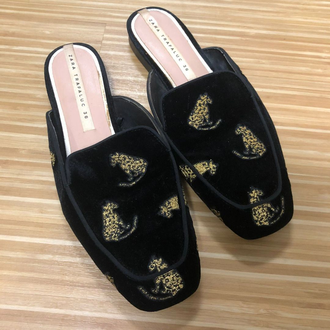Velvet discount mules zara