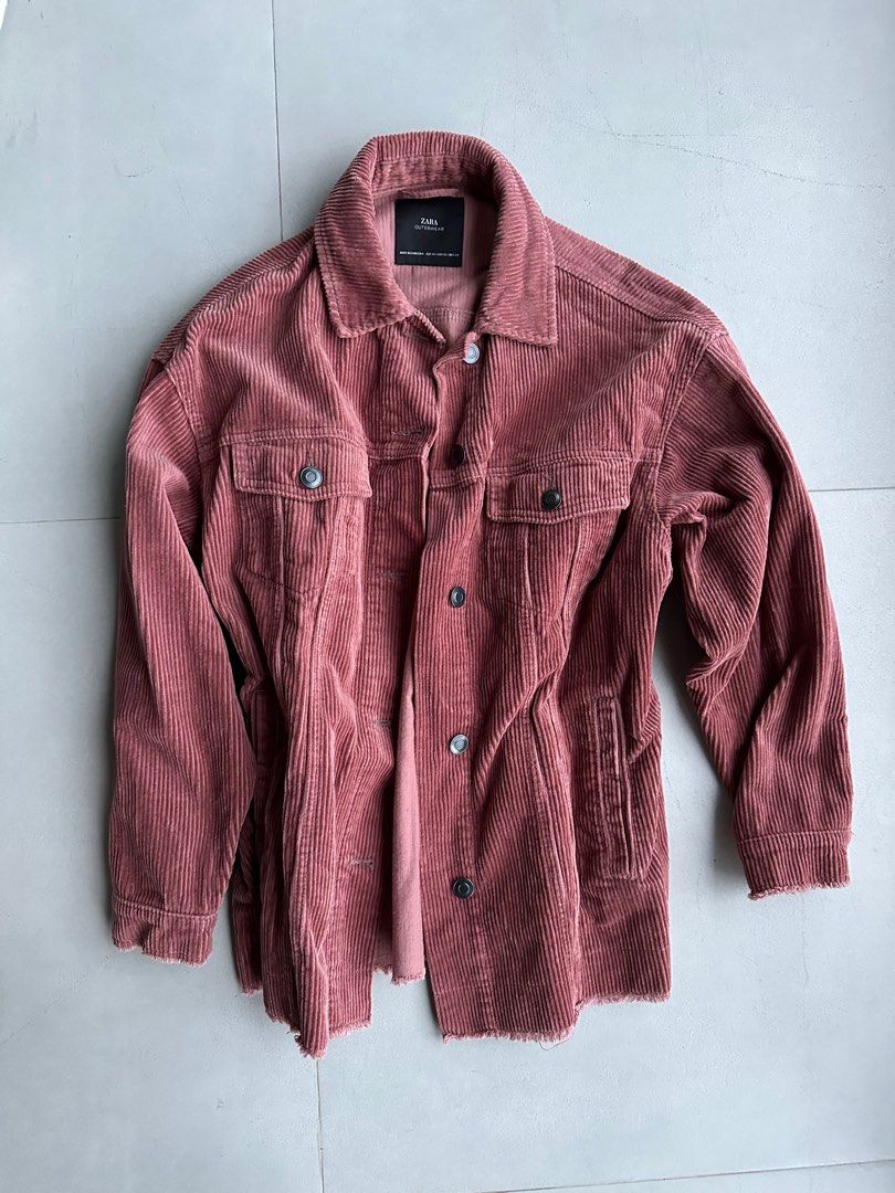 Zara corduroy jacket pink on sale