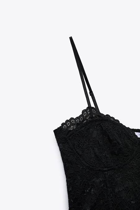 Zara Blacklace Bralette Top