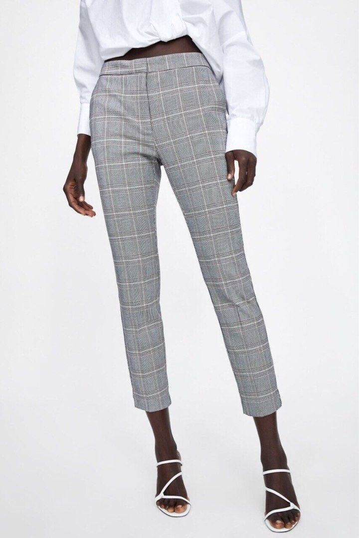 Checkered new arrivals trousers zara