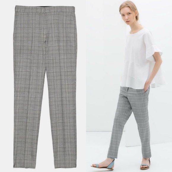 Zara Checkered Skinny Trousers with Zips — UFO No More