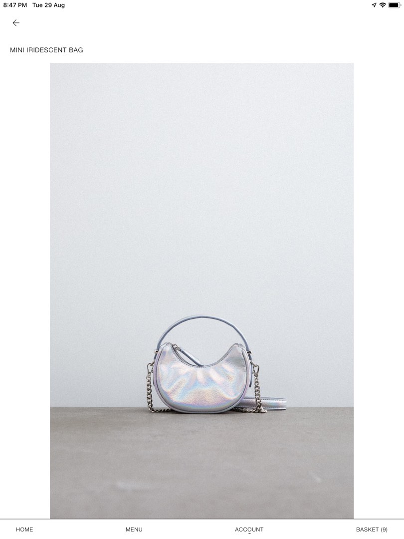 Zara iridescent bag deals