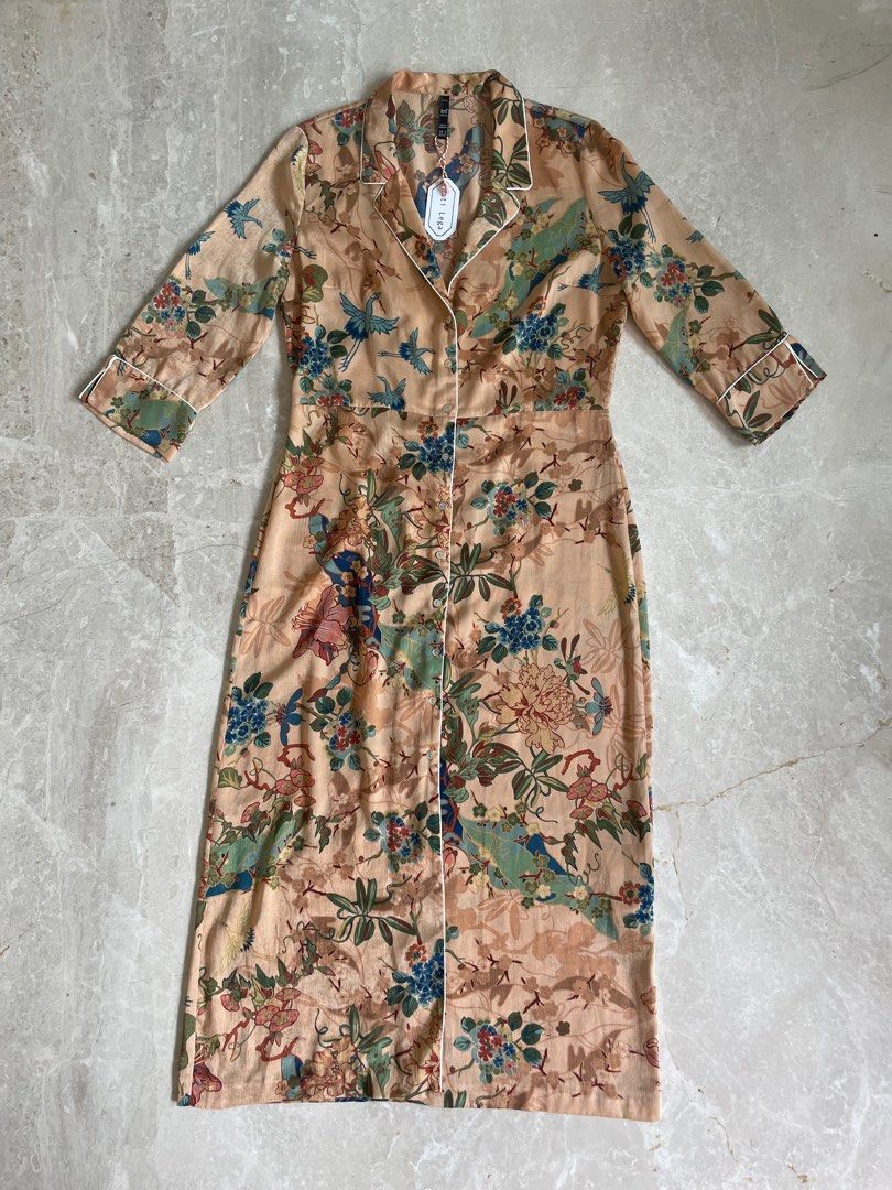 Japanese print dress zara shop
