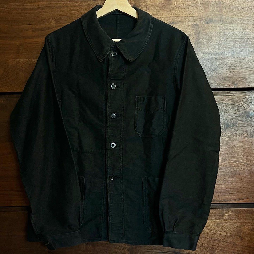 40-50年代Black Moleskin French Worker Jacket 法工vintage vintage