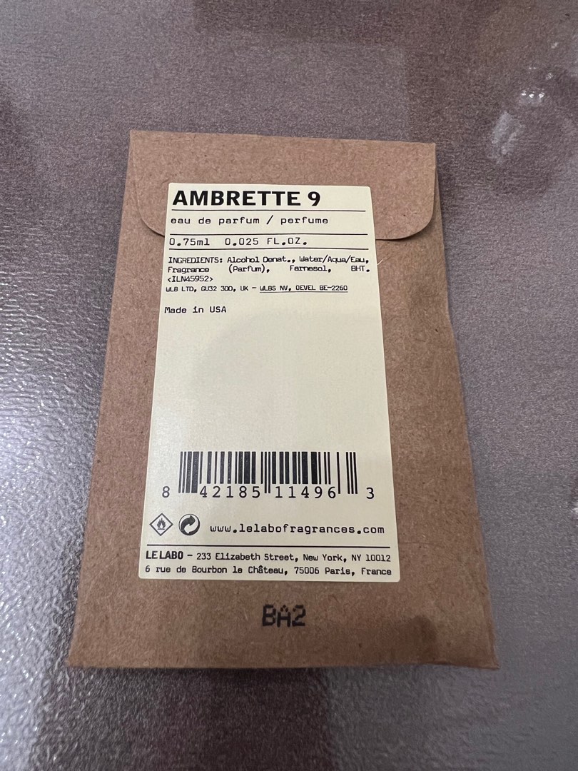 Ambrette 9 Notes (包平郵) Le Labo Ambrette 9 eau de parfum 0.75ml, 美容&個人護理, 健康及美容 - 香水&香體噴霧 ...