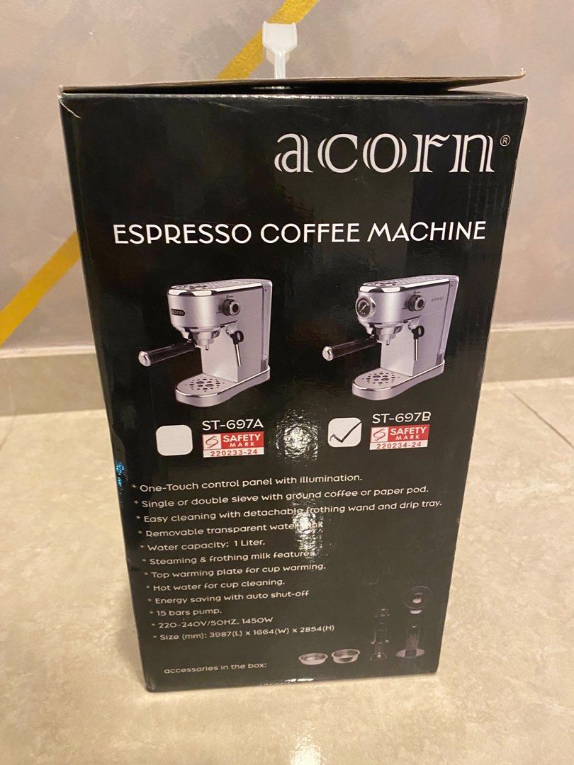 Acor Machine Acorn coffee machine (brand new) ST697B, TV & Home Appliances, Kitchen ...