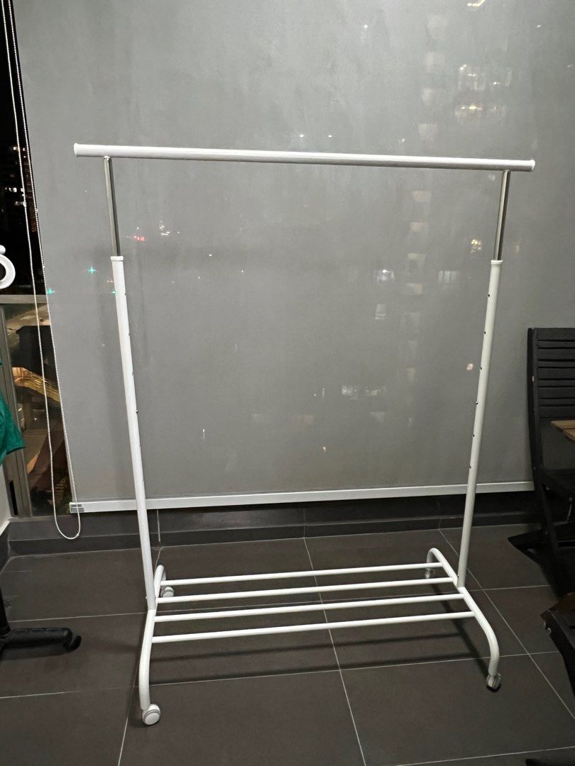 Adjustable Clothes Drying Rack IKEA with wheels, Furniture & Home