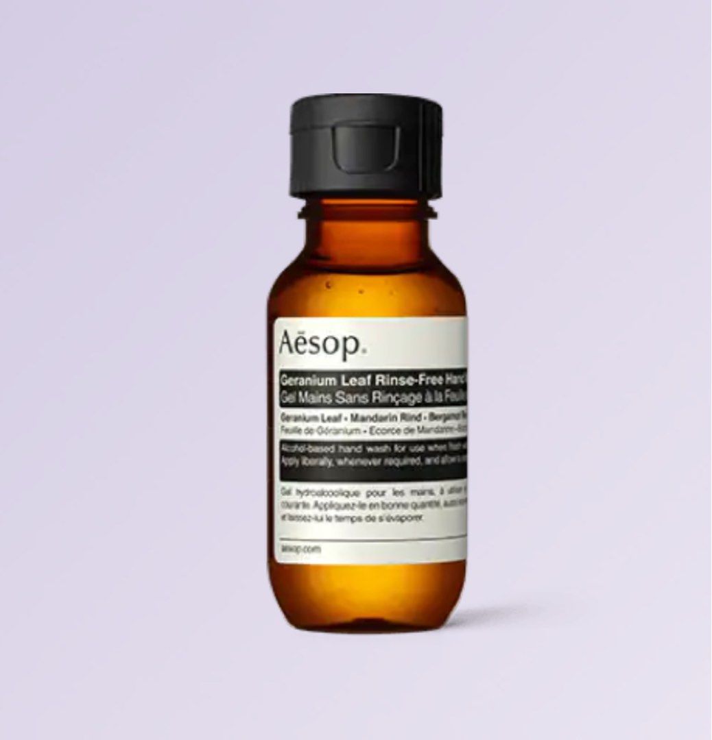 Aesop 天竺葵手部乾洗清潔露 便攜裝 原裝正貨 Geranium Leaf RinseFree Hand Wash 50ml, 美容