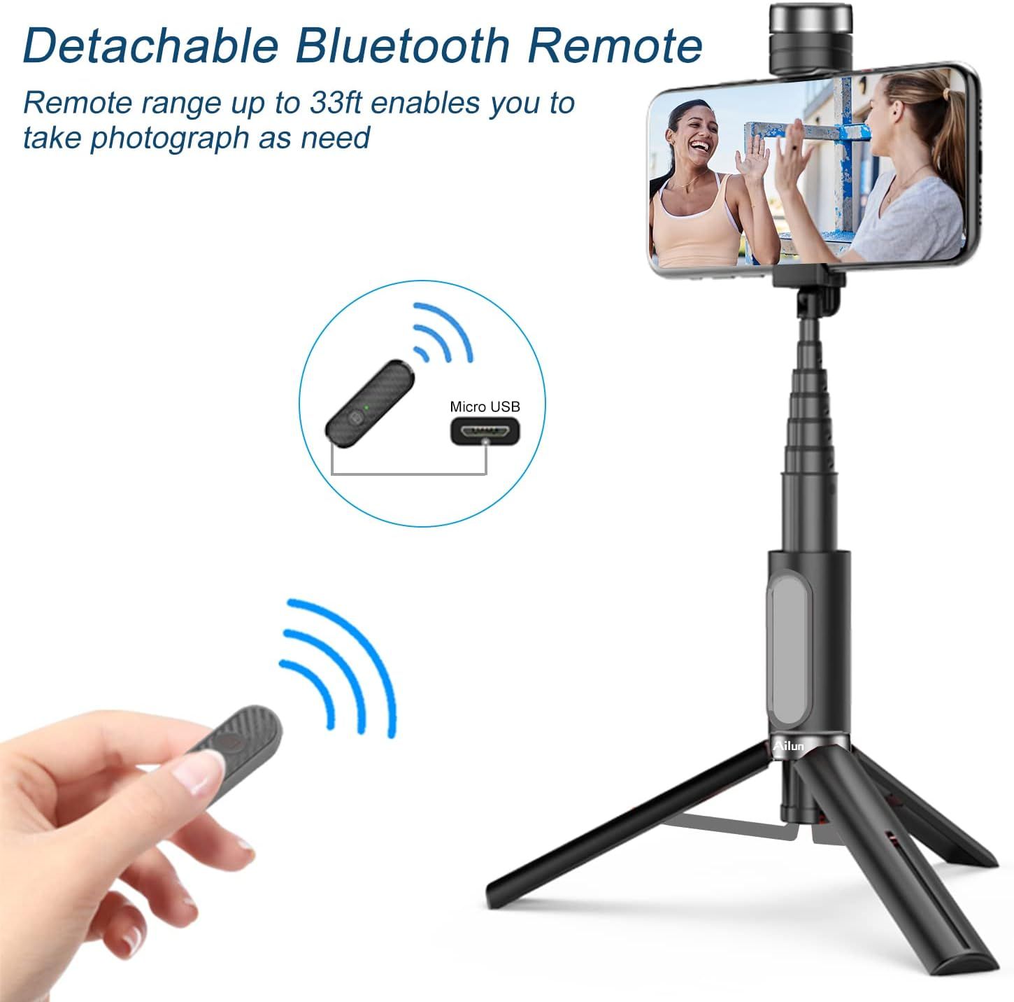 New 360° Selfie Stick Tripod Remote Bluetooth for iPhone14 13 12 Pro Max 11  XS