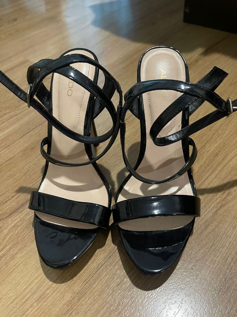 aldo black platform heels