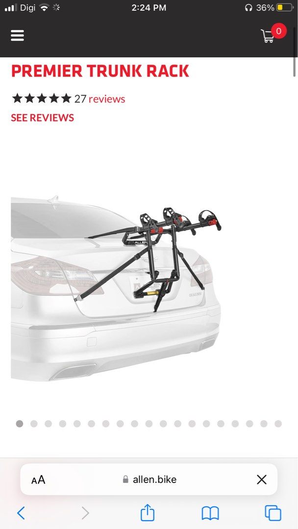 ALLEN sports premier 3 bike trunk rack carrier model S103 Sports