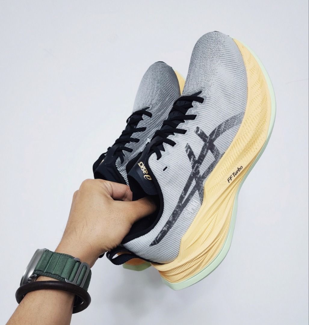 Asics Superblast 防滑耐磨低幫跑步鞋男女同款灰橙, 男裝, 鞋, 波鞋