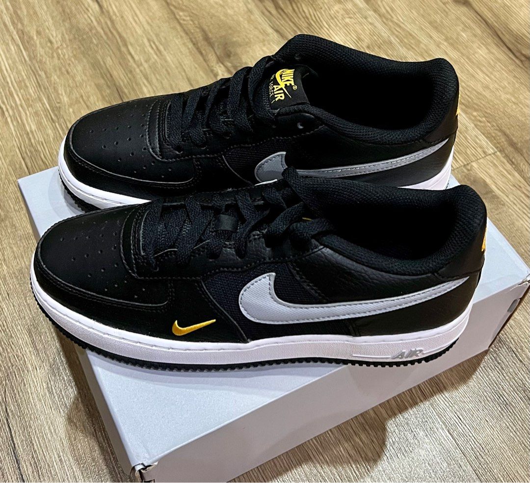 Air force 1 lv8 black/wolf discount grey/blue grade school boys' shoe