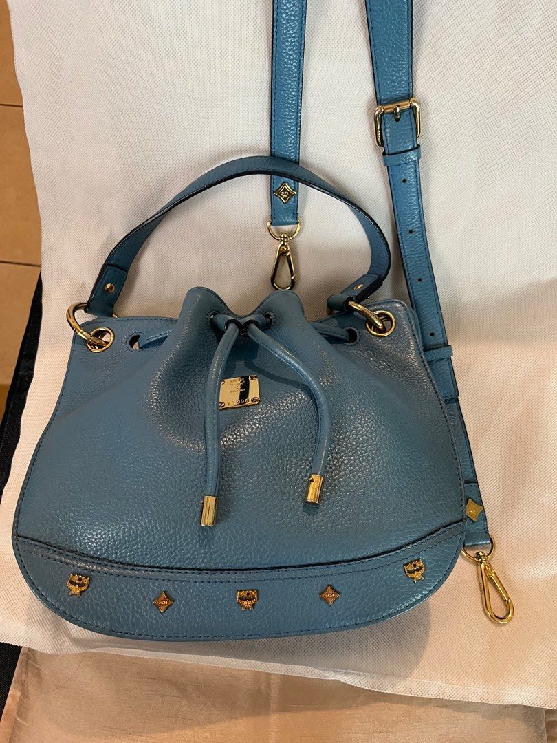 Authentic MCM Bucket bag (Category: Luxury Bags & Wallets) located in Makati City. Submitted by mintbags (Listing ID 1246828919, Image 2). Description: Check photos. In very good condition. No damage, no issue. With long strap and generic dustbag. .