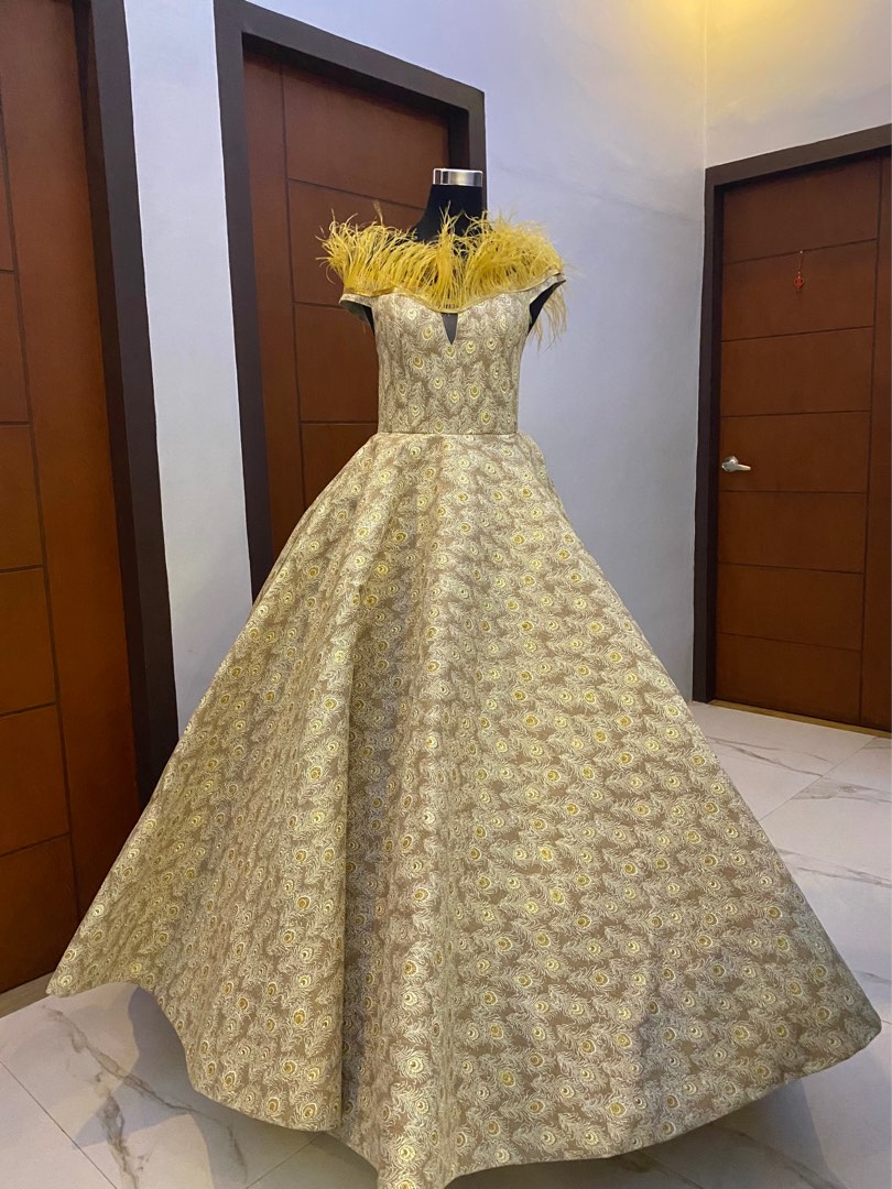 Ball Gown (Peacock & Feathers) on Carousell