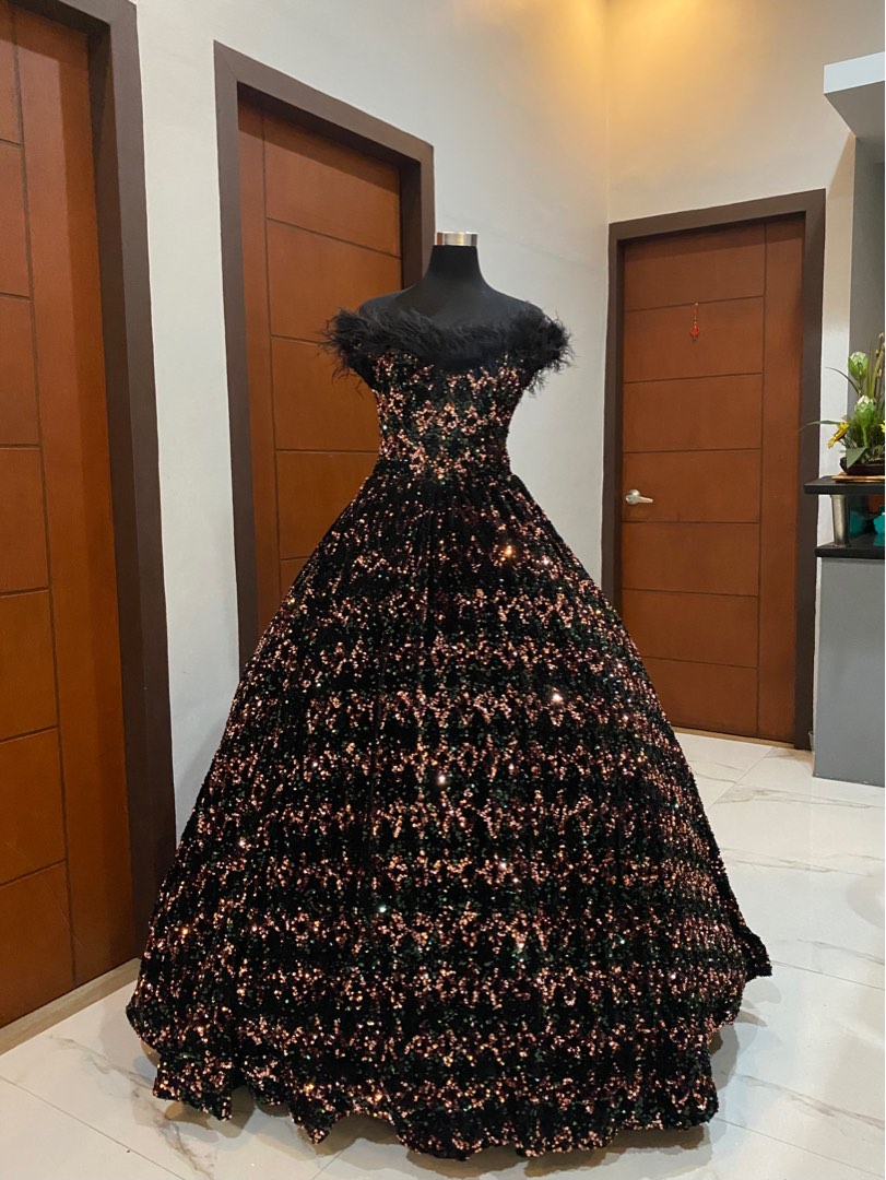 Ball Gown (Sequins & Feathers) on Carousell