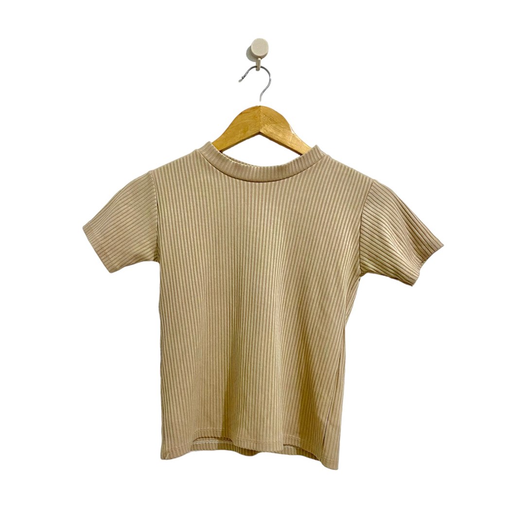 Beige Ribbed Top on Carousell