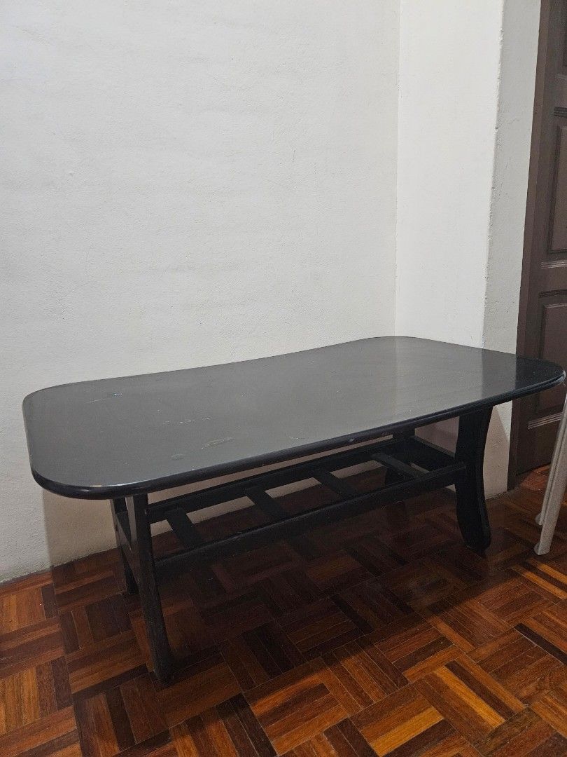Black wooden low table KUCHING ONLY, Furniture & Home Living, Furniture