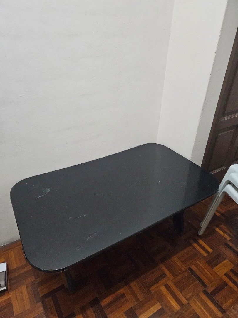 Black wooden low table KUCHING ONLY, Furniture & Home Living, Furniture