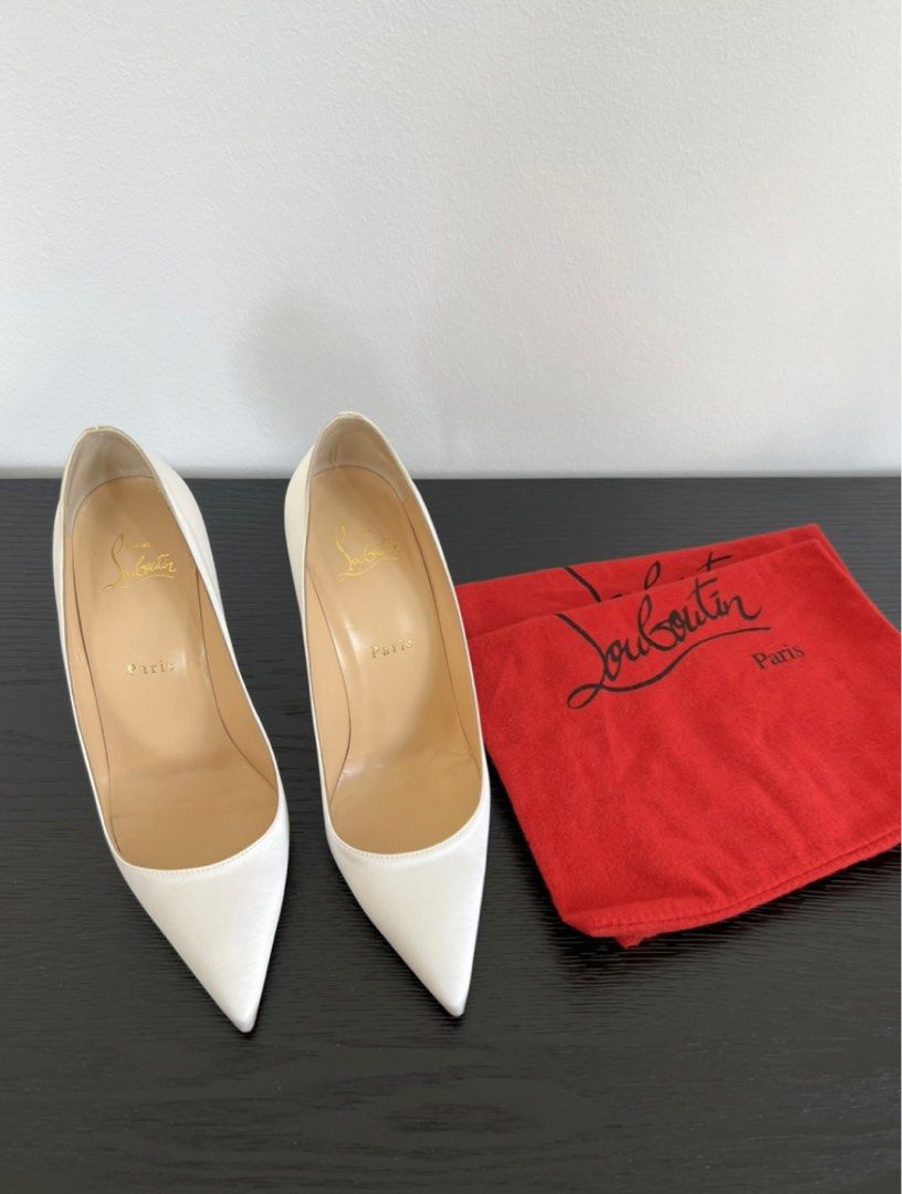 White discount louboutin heels