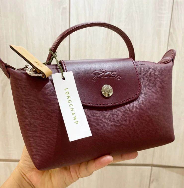Longchamp Pouch with Handle Le Pliage, Luxury, Bags & Wallets on Carousell