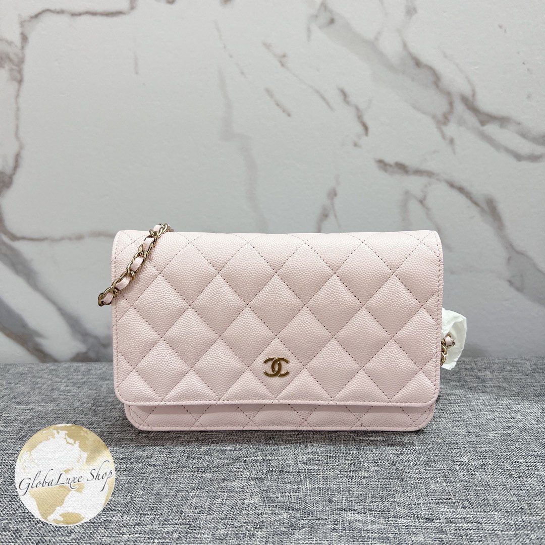 Chanel 22P Sakura pink calfskin woc gold hardware