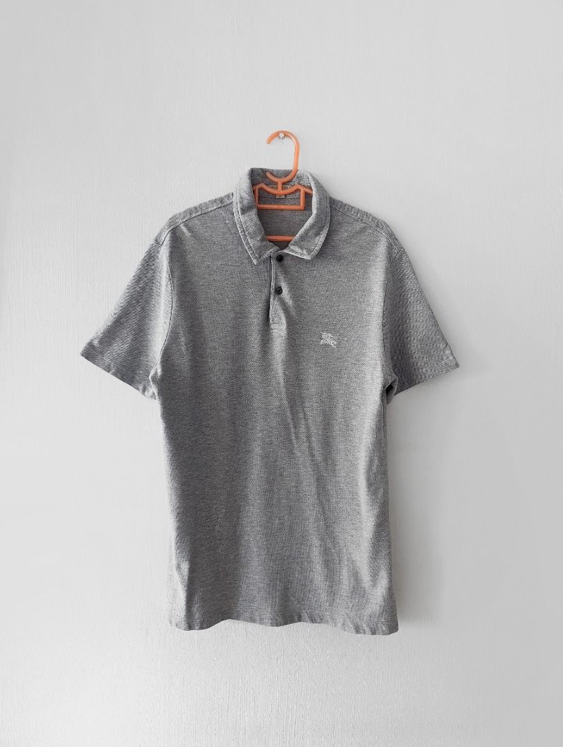 Burberry polo shop shirt mens silver