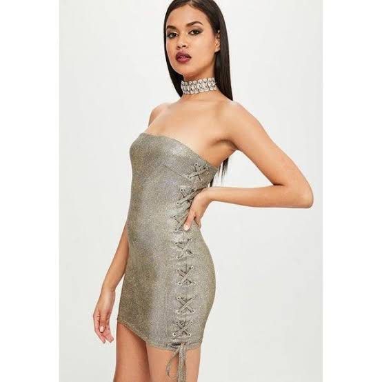 Carli Bybel x Missguided Gold Dress Women s Fashion Dresses Sets Dresses on Carousell