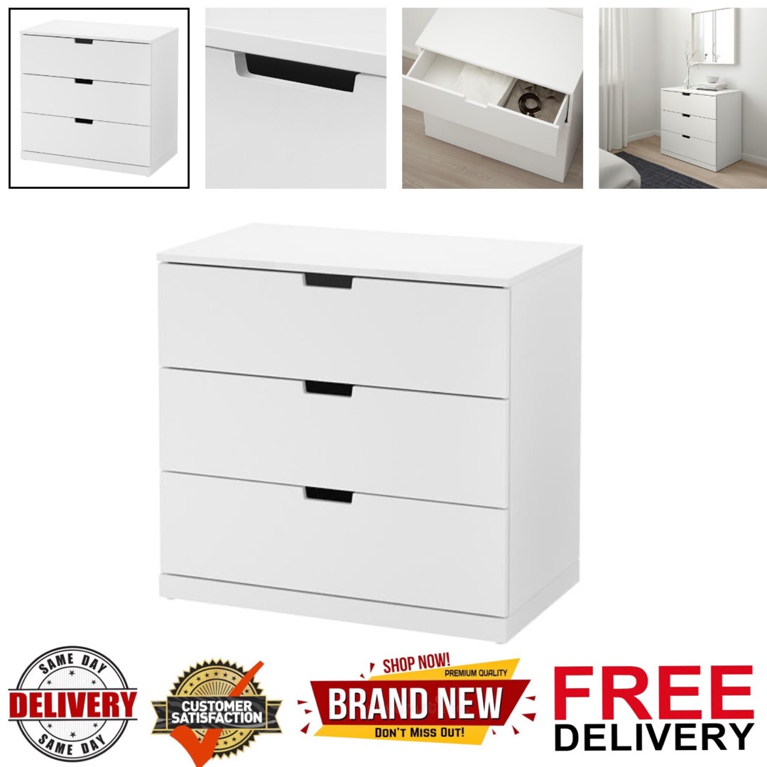 Nordli 3 outlet drawer chest