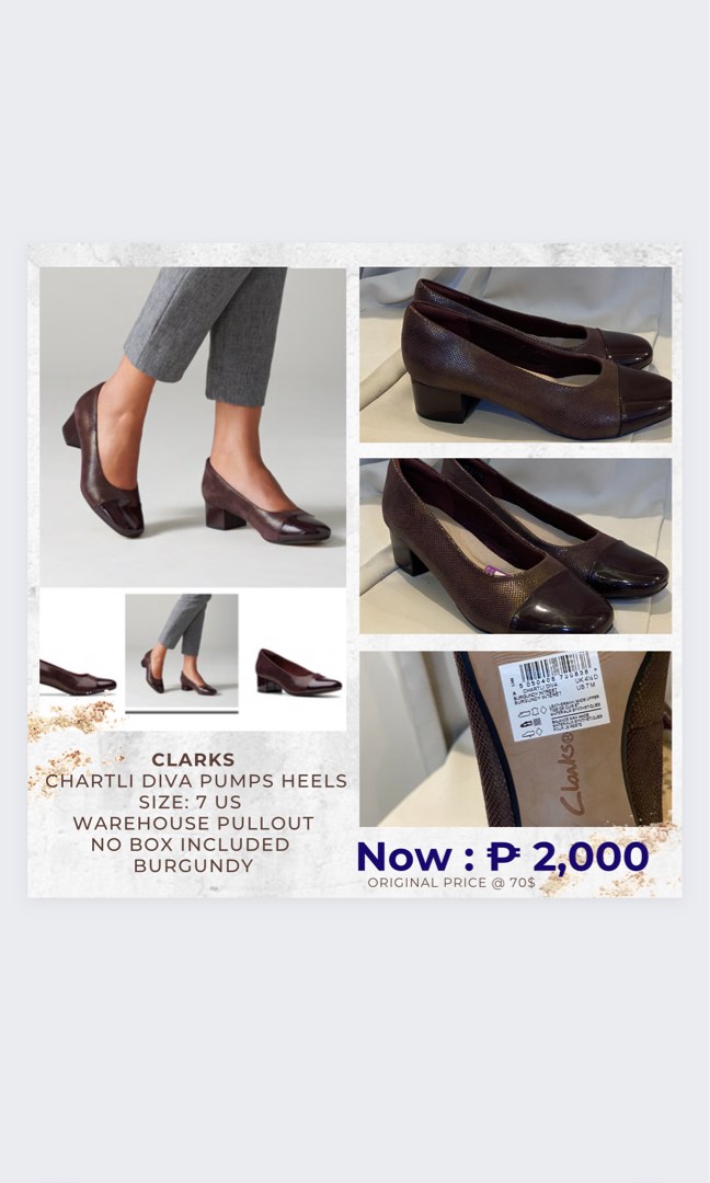Clarks Chartli Diva Burgundy Women s Fashion Footwear Flats