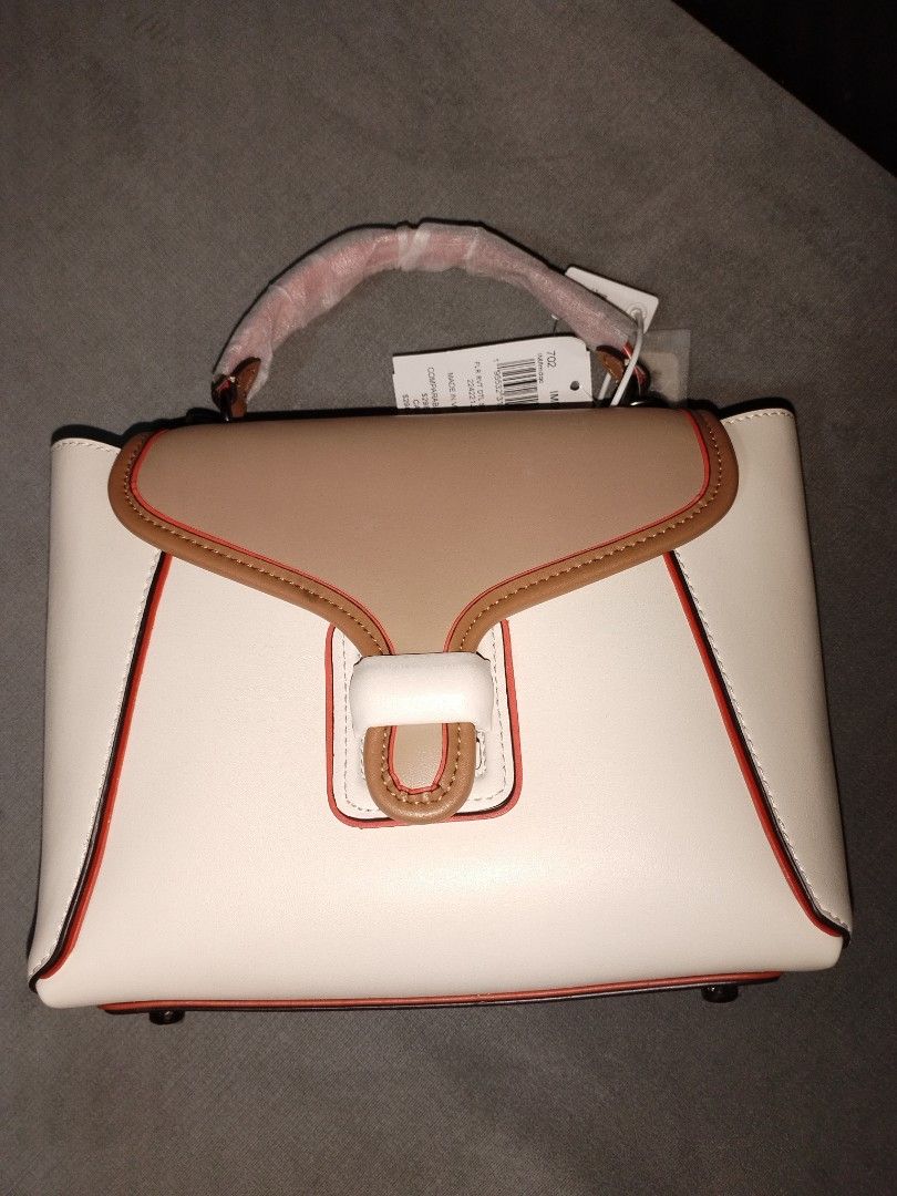 COACH 2 WAY HANDBAG COURIER CARRYALL 23 COLOR BLOCK 702 WHITE