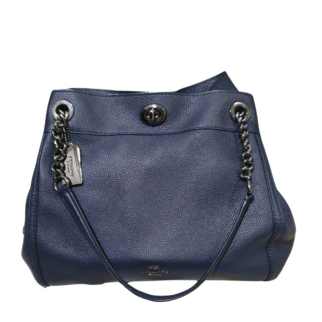 Coach edie turnlock navy shop