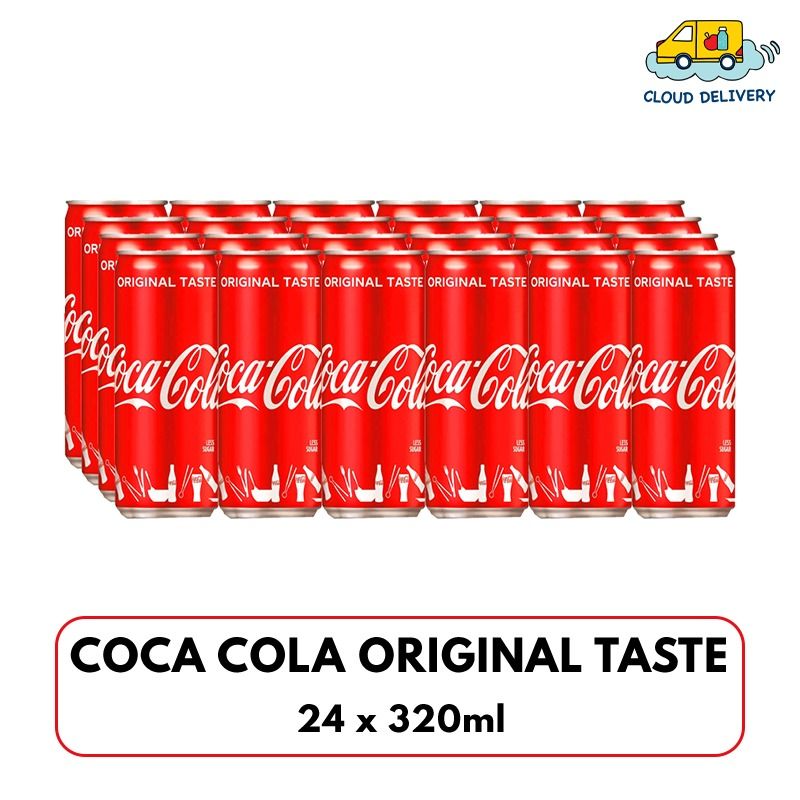Coke Original Taste Less Sugar 24 X 320ml Food Drinks Beverages 