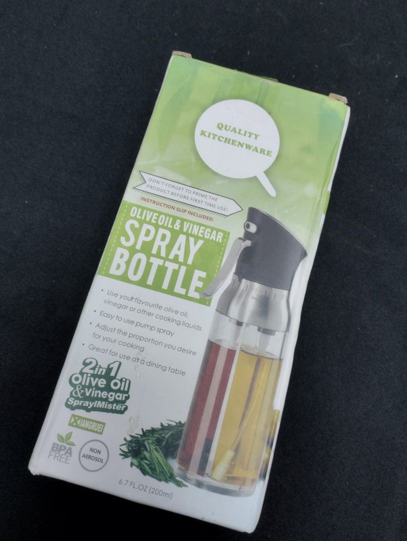 Cooking Oil Spray Bottle Olive Oil & Vinegar Bottle 2 IN 1, TV & Home